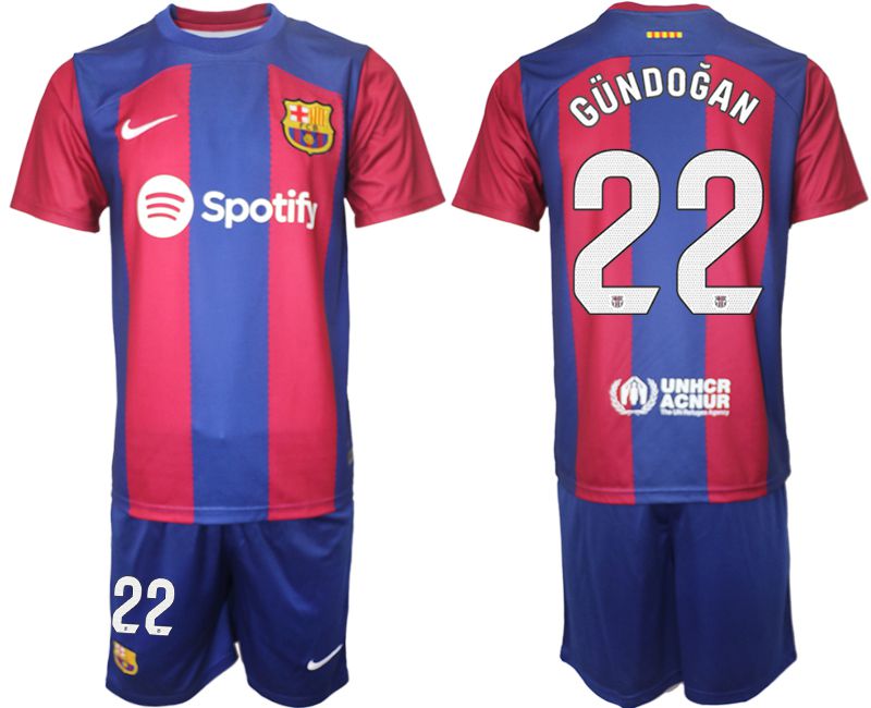 Men 2023-2024 Club Barcelona home red #22 Soccer Jersey